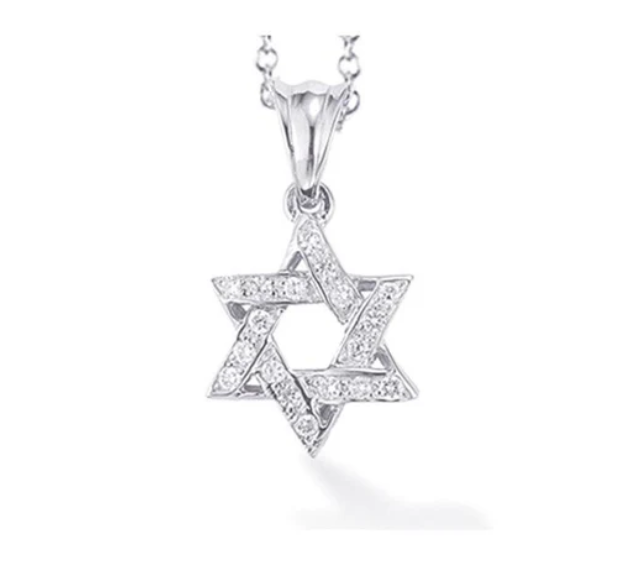 Star Of David PEND. 14K-Y with 0.20CT. DIAMONDS