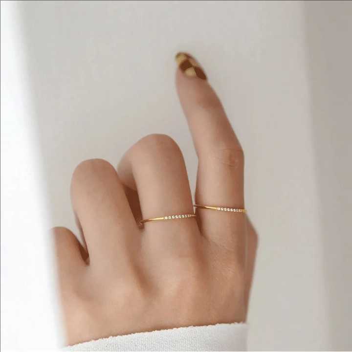 Minimal CZ Gold Ring