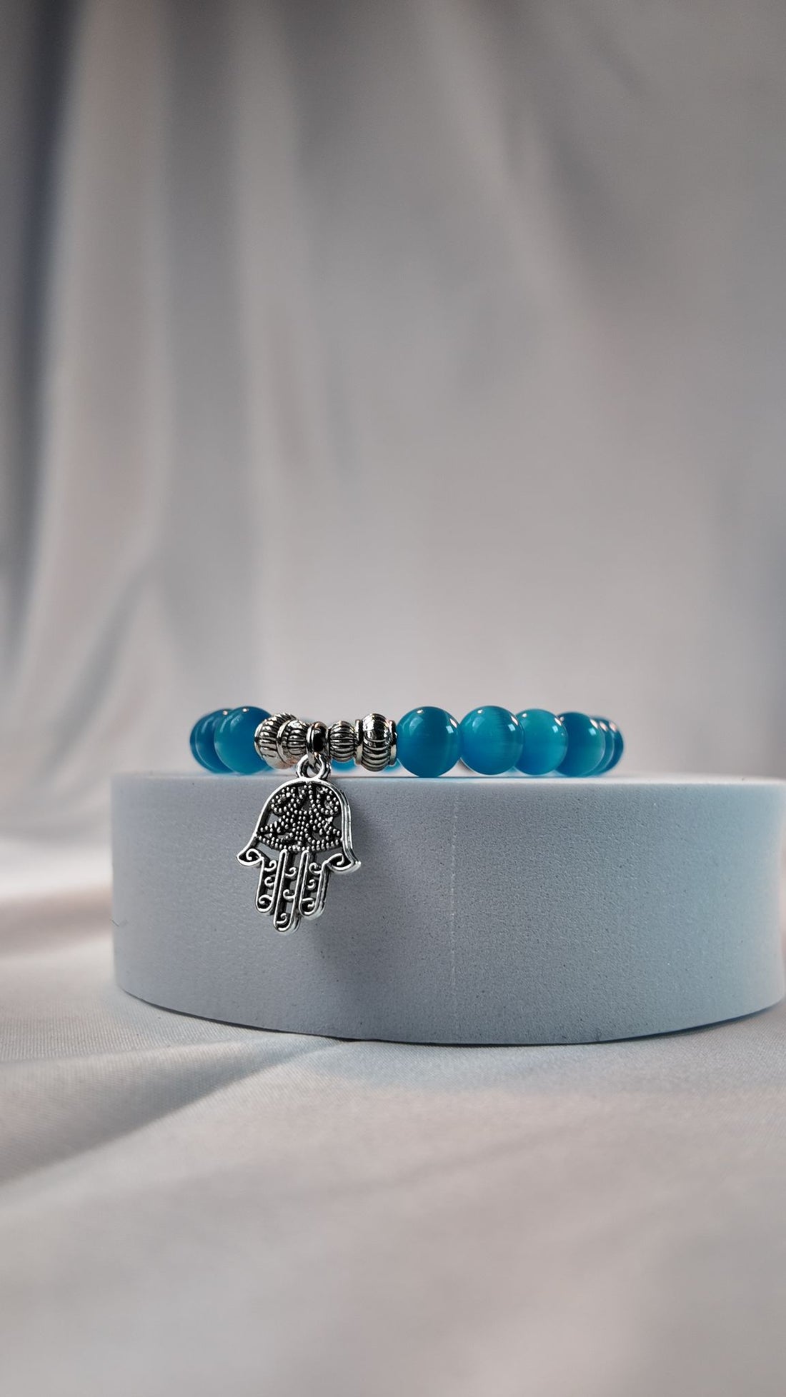 Aqua Blue Hamsa Bracelet