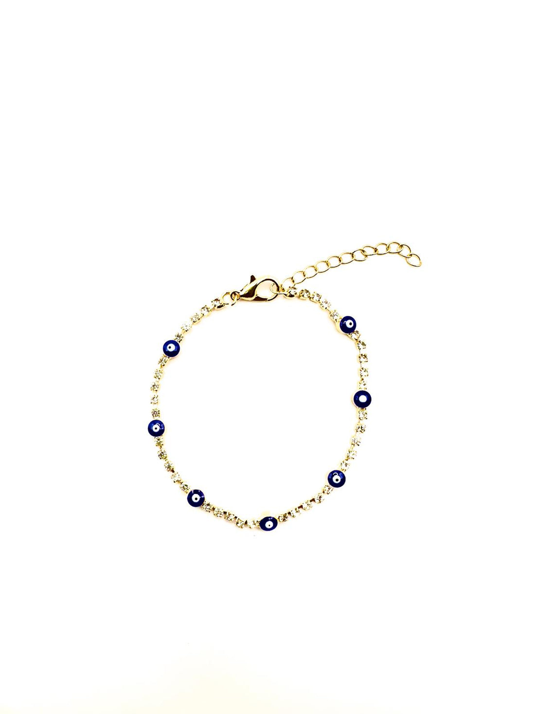 Evil Eye Crystal Tennis Bracelet â Gold or Silver