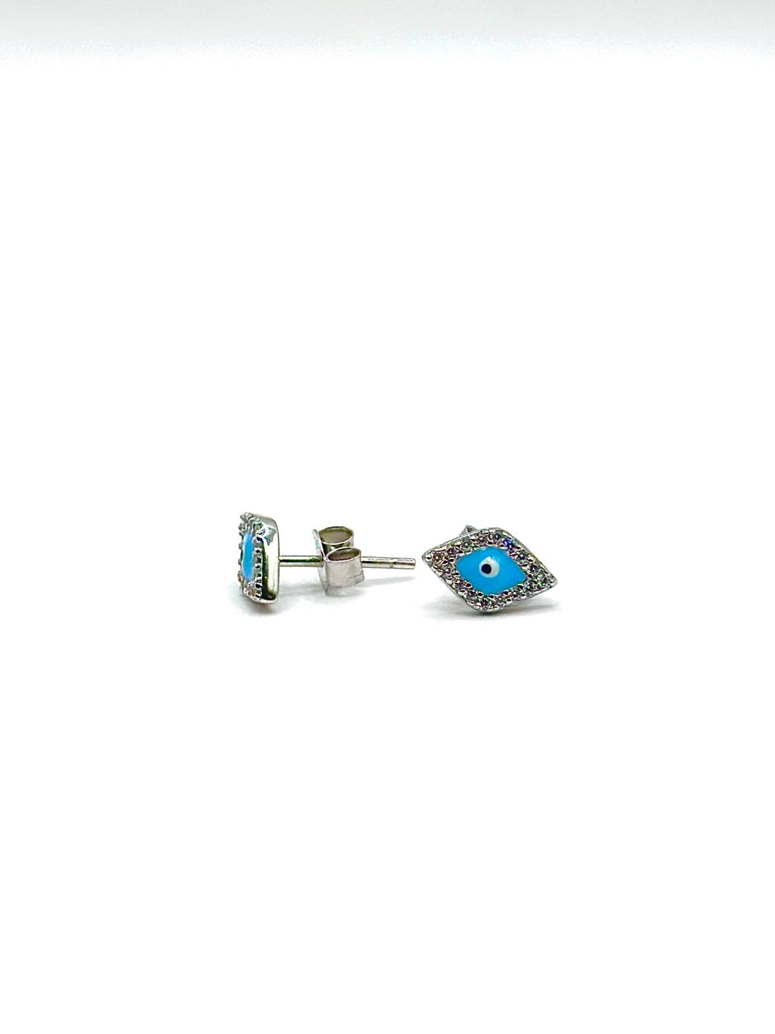 Evil Eye Marquise Crystal Stud Earrings â Sterling Silver