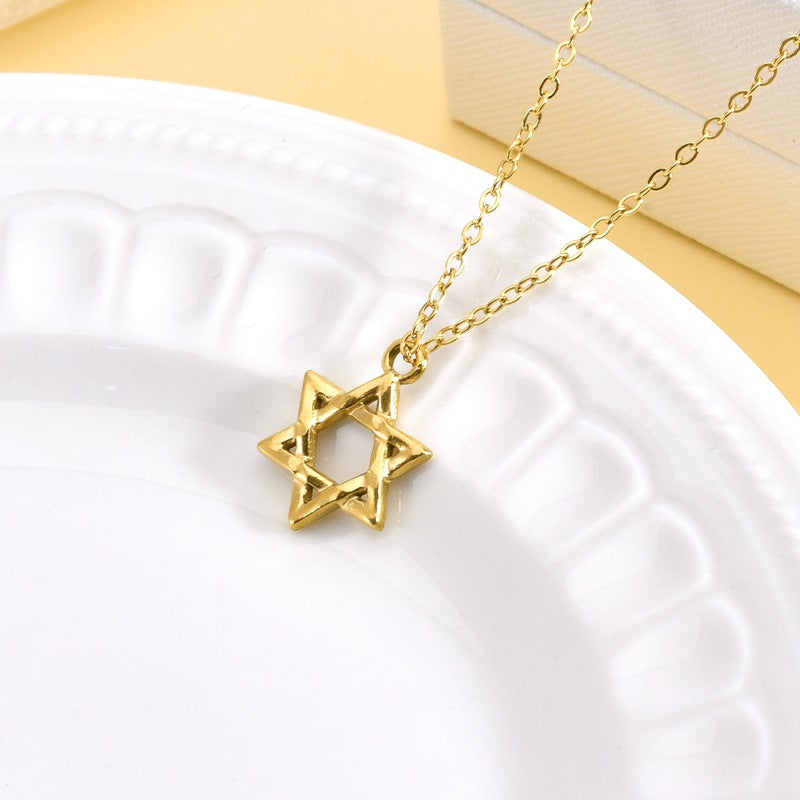 18K Gold Plated Dainty Star of David Necklace