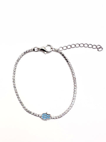 Hamsa Hand Tennis Bracelet – Gold or Silver