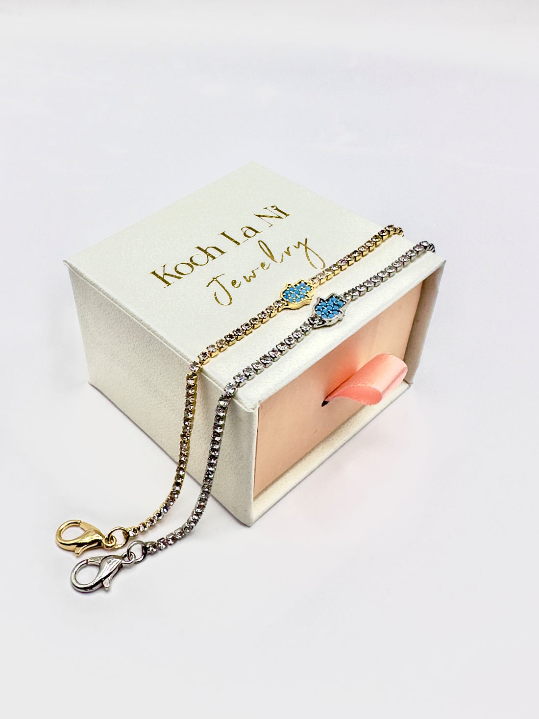 Hamsa Hand Tennis Bracelet â Gold or Silver
