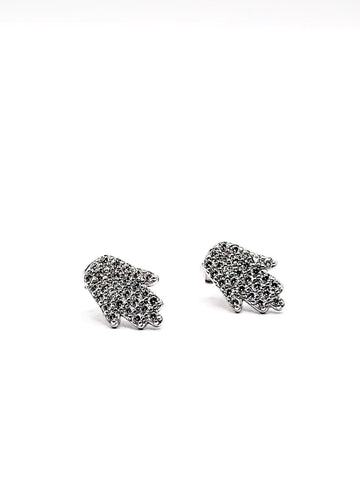 Hamsa Crystal Stud Earrings – Sterling Silver