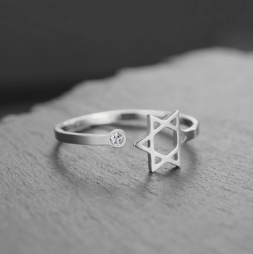 Adjustable Star of David Open Ring