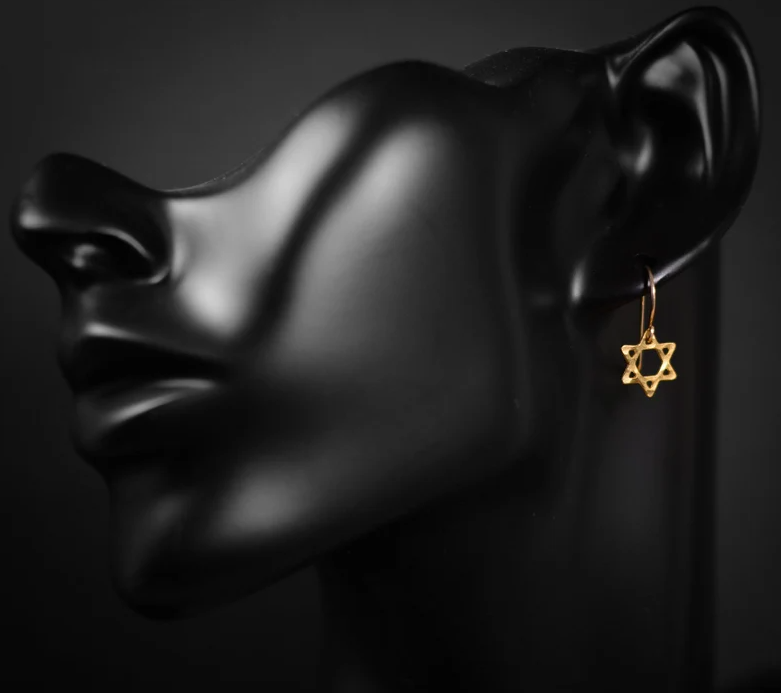 Dainty Star of David Drop Earrings