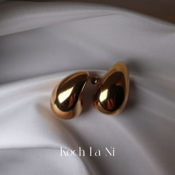 Gold Teardrop Statement Earrings