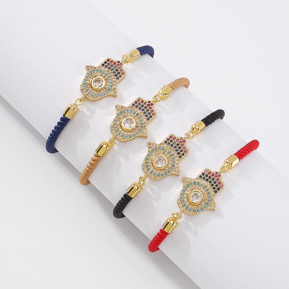 18K Gold Plated Hamsa Cord Bracelets