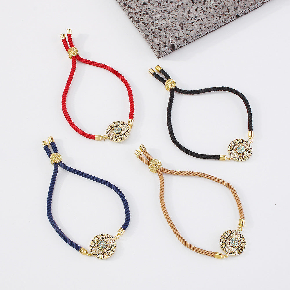 18K Gold Plated Evil Eye Cord Bracelets