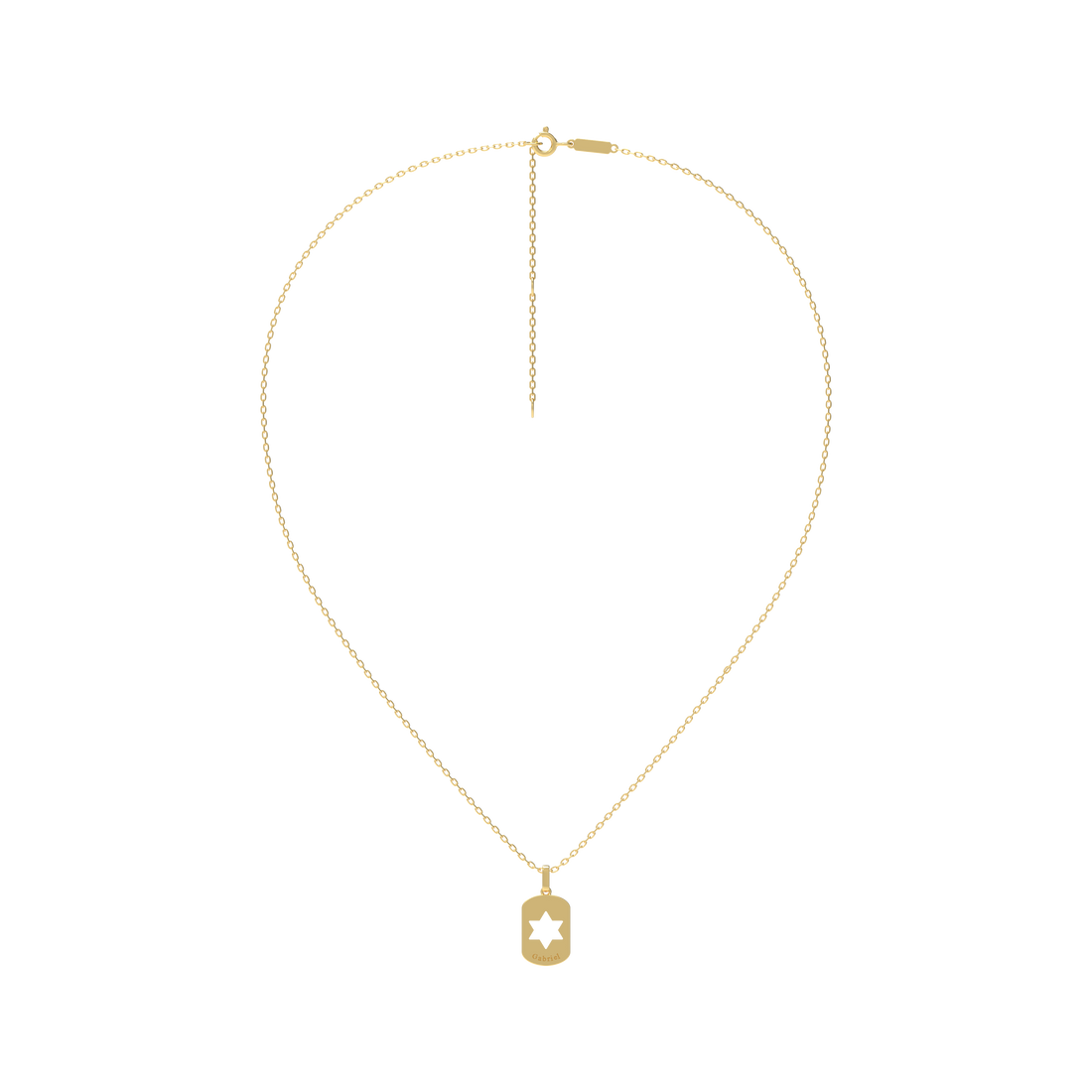 Yellow Gold Dog Tag Pendant KN001B