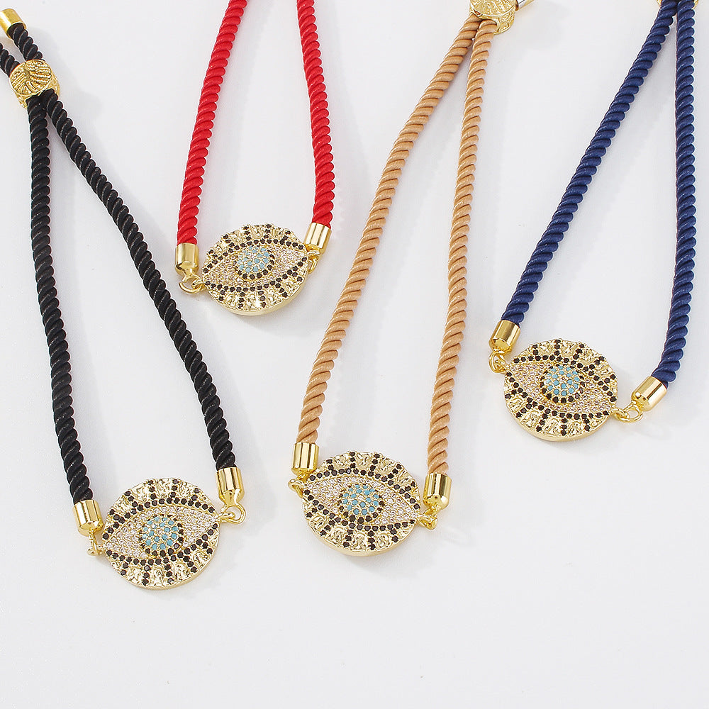 18K Gold Plated Evil Eye Cord Bracelets