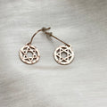 Dainty hammered Star of David circle drop earrings detail, The Dainty Set by Koch La Ni