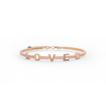 Morganite Birthstone Tennis Bracelet 18K Rose Gold SB001A