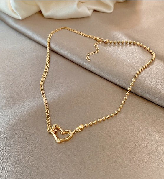 Dual Chain Heart Necklace