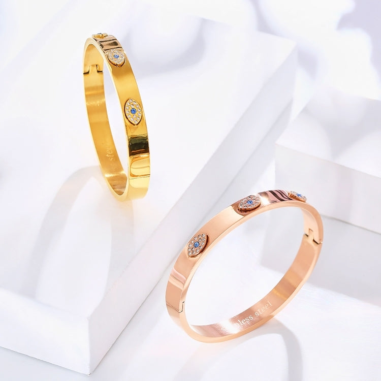 18K gold plated Evil Eye bangle bracelet with cubic zirconia by Koch La Ni