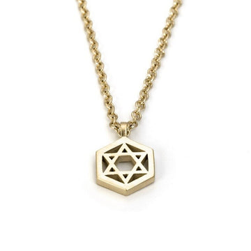 18K Gold Dipped Geometric Star of David Necklace