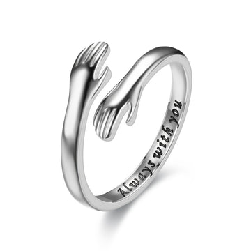 "Always With You" Hugging Arms Adjustable Ring