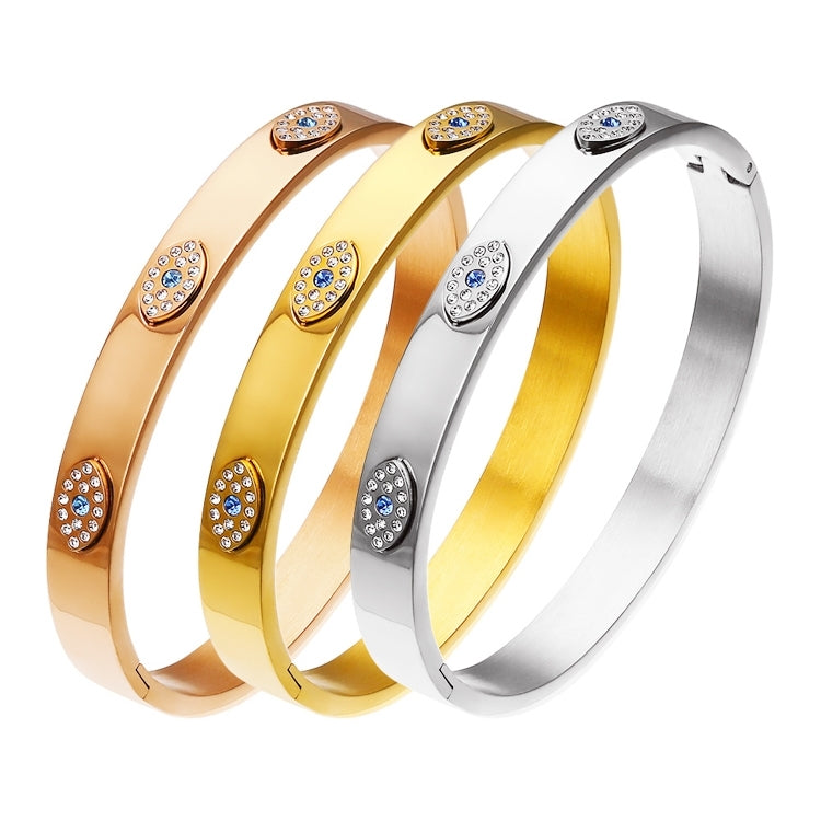 18K gold plated Evil Eye bangle bracelet with cubic zirconia by Koch La Ni