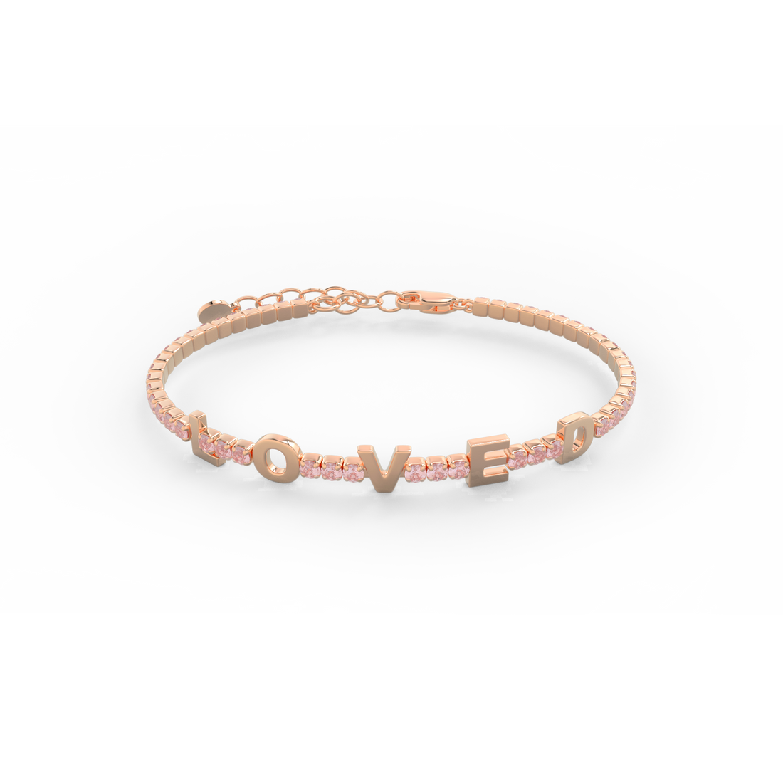 Morganite Birthstone Tennis Bracelet 18K Rose Gold SB001A