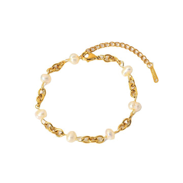 18K Gold Plated Aurelia Pearl Bracelet