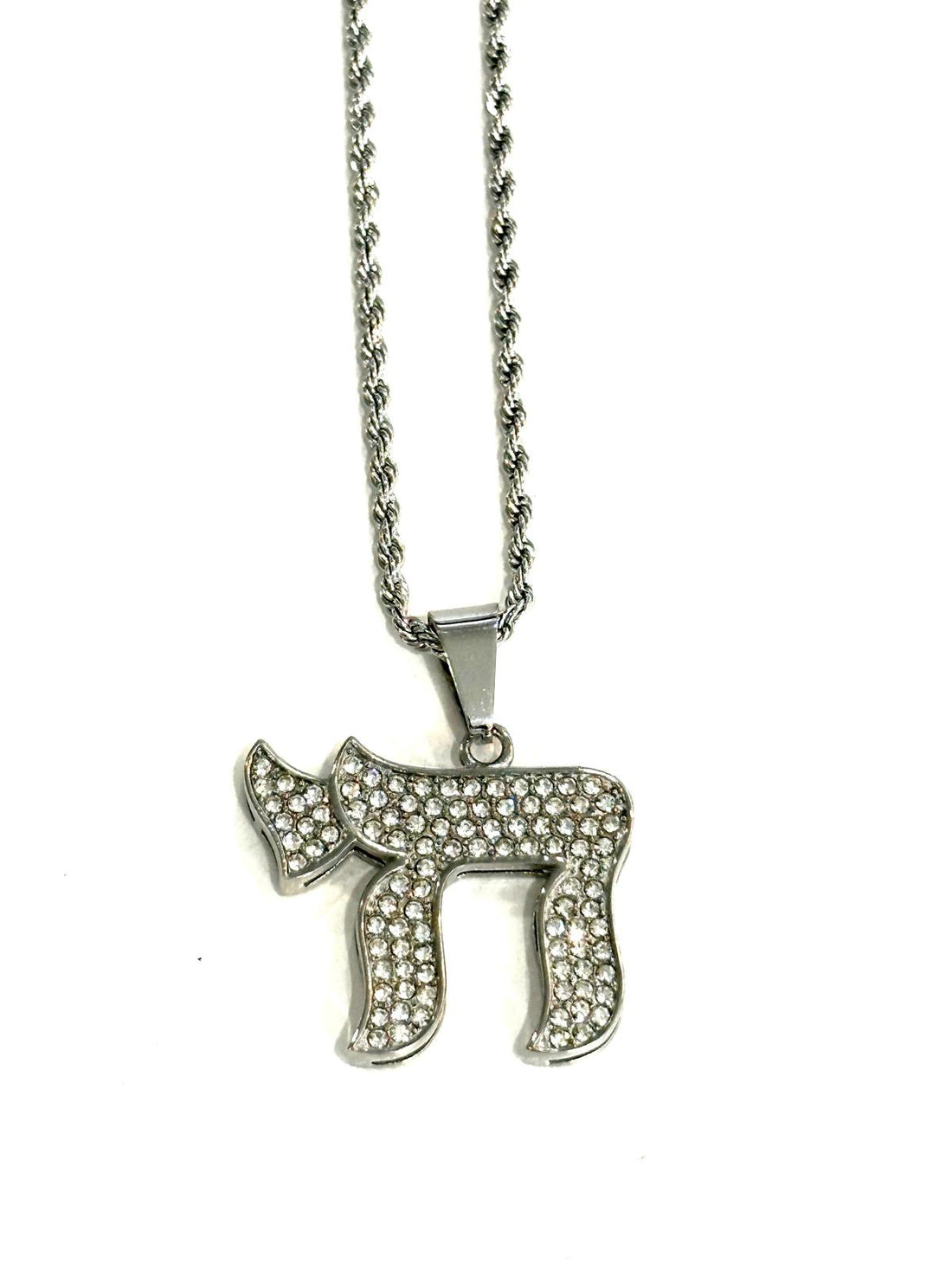 Crystal Chai Pendant Necklace – Gold or Silver