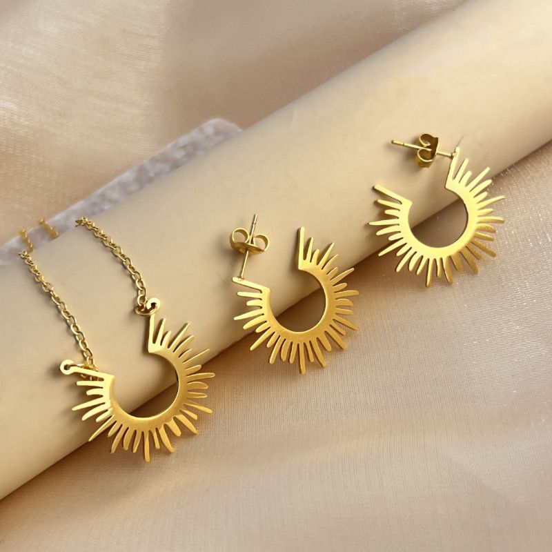 Sunburst Necklace and Earring Set