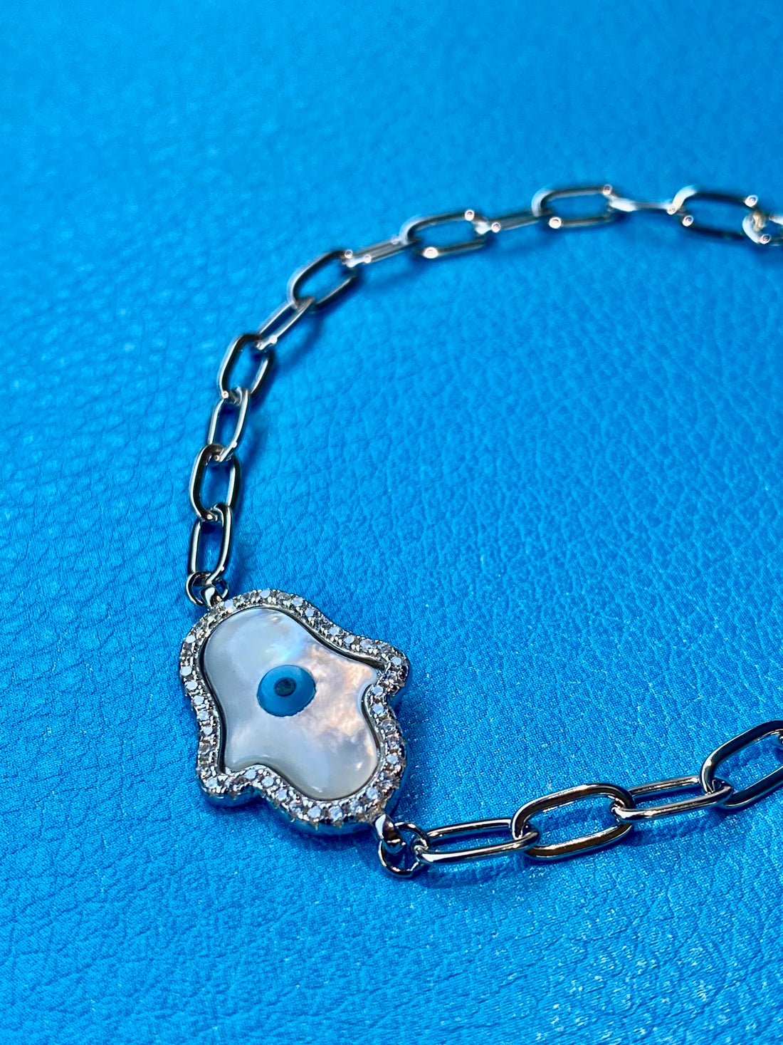 Hamsa Evil Eye Bracelet - 925 Sterling Silver