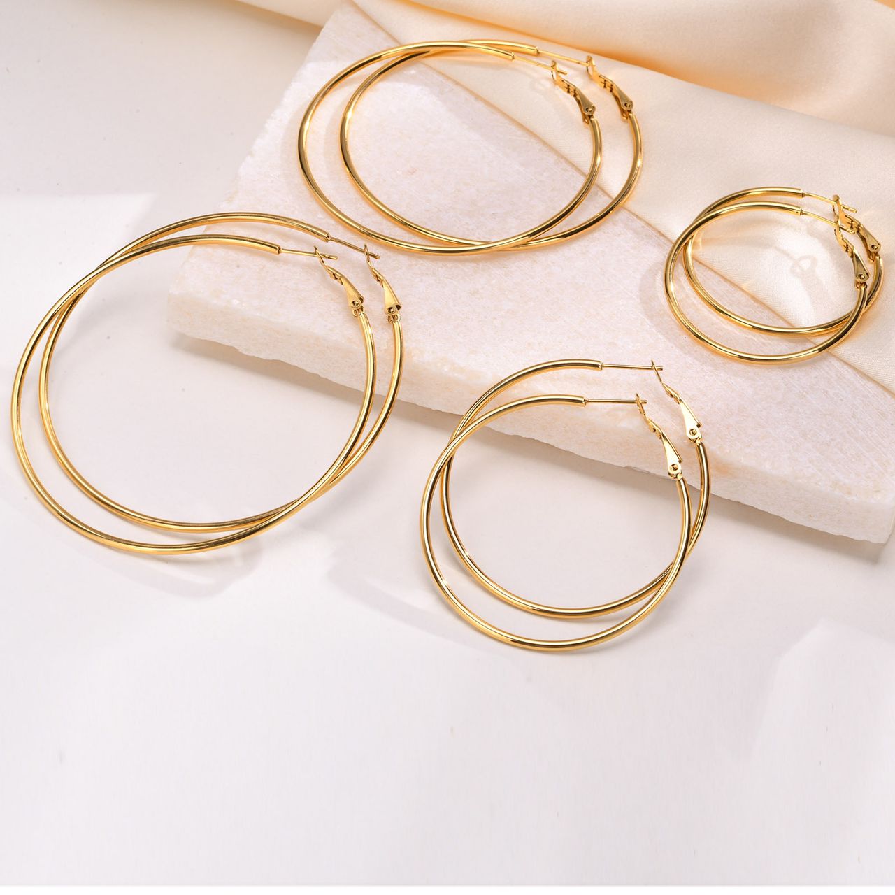 18K Gold Plated Classic Hoop Earrings