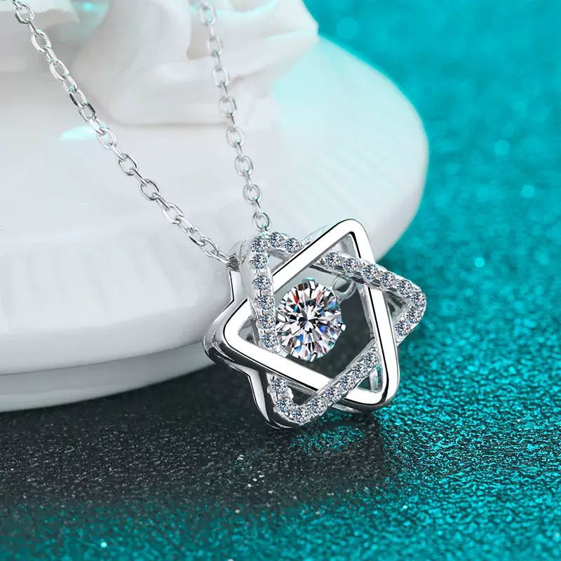 Moissanite Star of David Pendant Necklace -0.5 ct