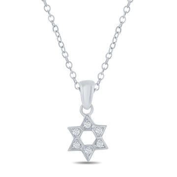 Petite Diamond Star of David Pendant, 14K Gold