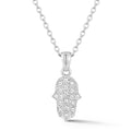 Diamond Hamsa Pendant, 14K Gold 0.18 ct - White Gold