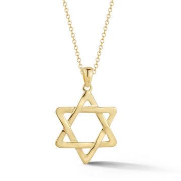 Classic Star of David Pendant, 14K Yellow Gold — 21 mm