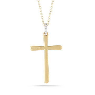 Diamond Cross Pendant, 14K Yellow Gold (IR8001Y)