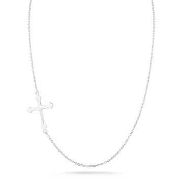 East-West Cross Necklace, 14K Gold