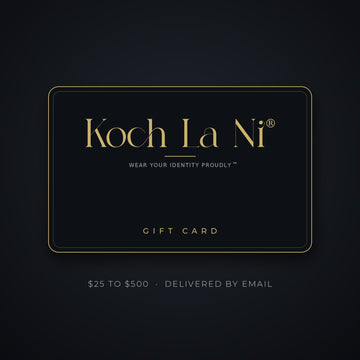 Koch La Ni gift card in black and gold, $25 to $500, delivered by email