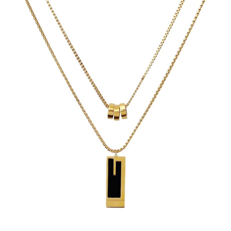 18K Gold Plated Luxe Dual Layers Pendant Necklace