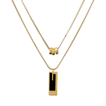 18K Gold Plated Luxe Dual Layers Pendant Necklace