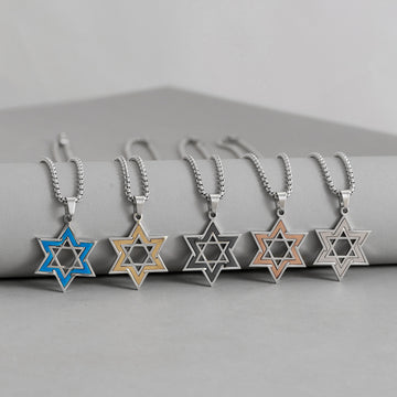 Two Tone Star of David Necklace