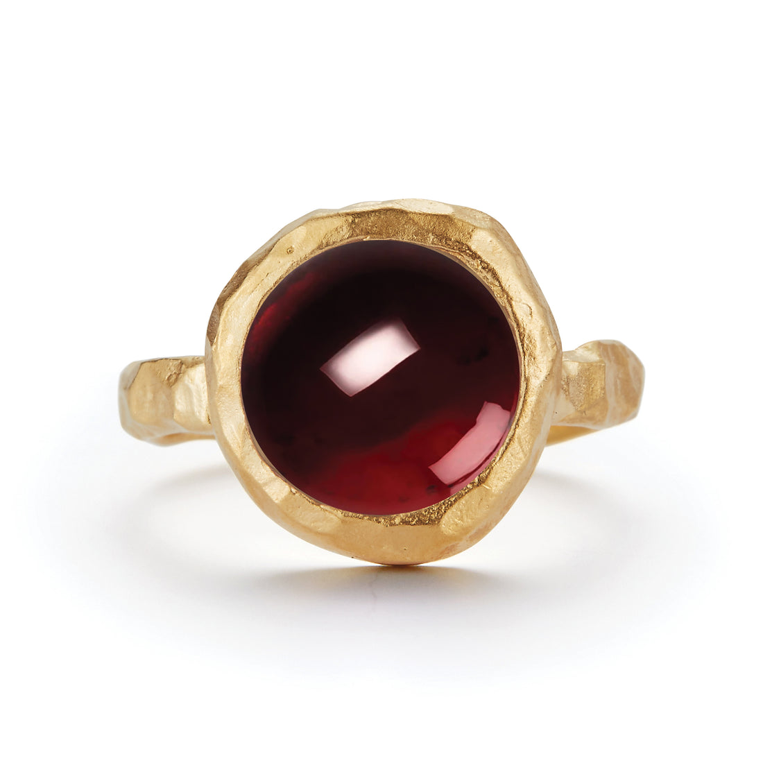 Cabochon Garnet Cocktail Ring, 14K Gold