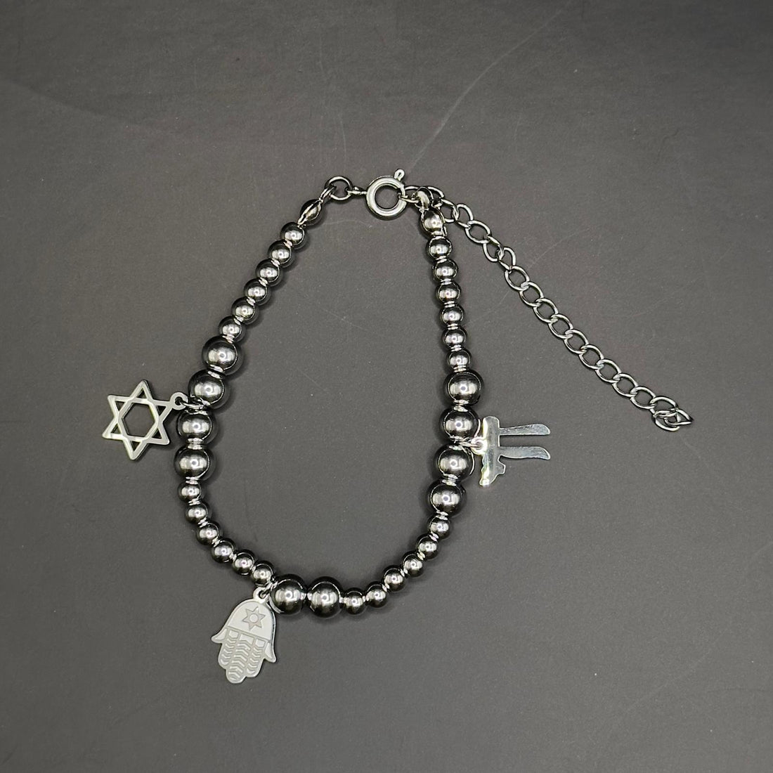 Star of David, Hamsa, and Chai Charm Bracelet