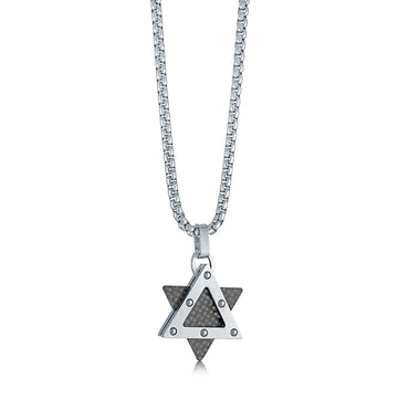 Carbon Fibre Star of David Necklace