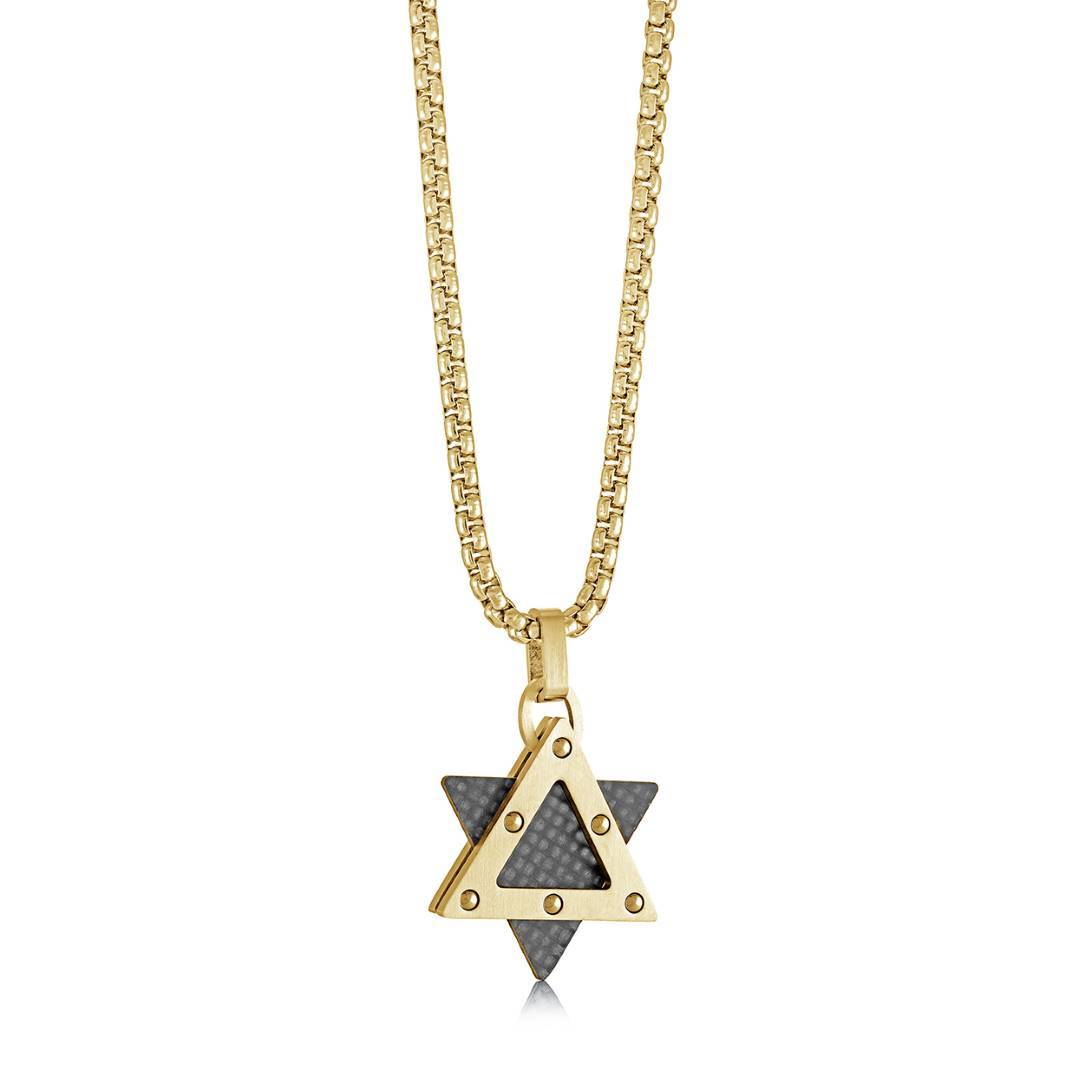 Carbon Fibre Star of David Necklace