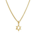 16mm open Star of David necklace in gold stainless steel on a box chain