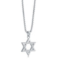 Wave edge Star of David necklace in silver stainless steel