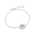 Dainty Star of David bracelet in stainless steel set with white cubic zirconia on an adjustable cable chain