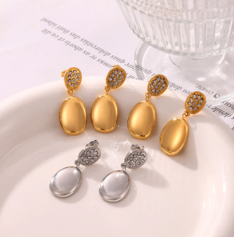 Oval Drop Earrings