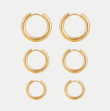 18K Gold Plated Huggie Hoop Earrings