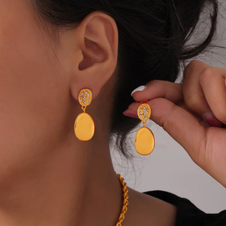 Oval Drop Earrings