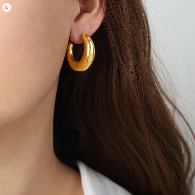 18K Gold Plated Chunky Hoop Earrings